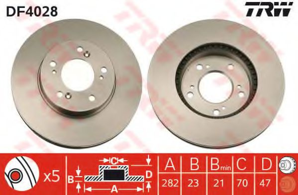 Disc frana HONDA CR-V I (RD) (1995 - 2002) TRW DF4028 piesa NOUA