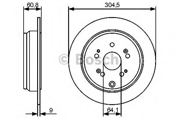 Disc frana HONDA CR-V II (RD) (2001 - 2006) BOSCH 0 986 479 449 piesa NOUA