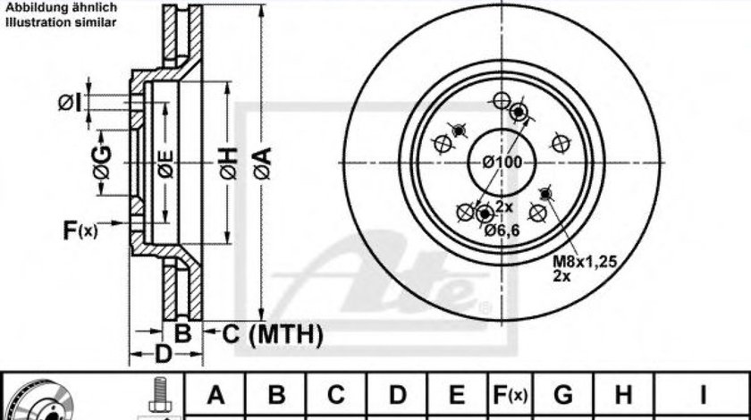 Disc frana HONDA CR-V III (RE) (2006 - 2012) ATE 24.0128-0217.1 piesa NOUA