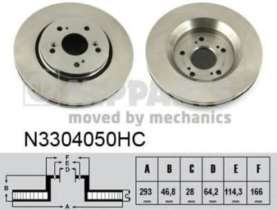 Disc frana HONDA CR-V III (RE) (2006 - 2012) NIPPARTS N3304050HC piesa NOUA