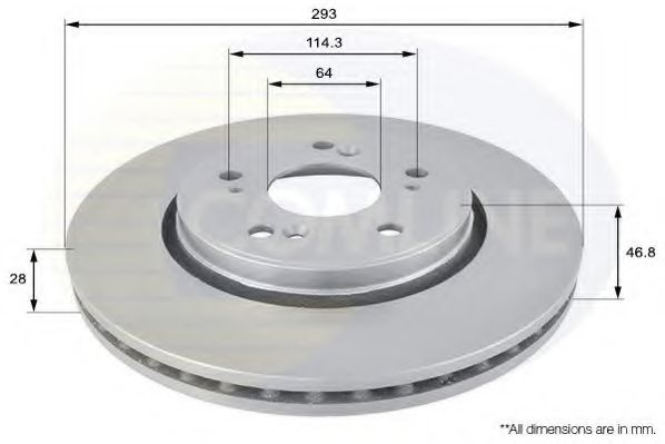 Disc frana HONDA CR-V IV (RE) (2012 - 2016) COMLINE ADC0560V piesa NOUA