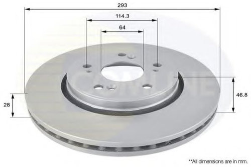 Disc frana HONDA CR-V IV (RE) (2012 - 2016) COMLINE ADC0560V piesa NOUA