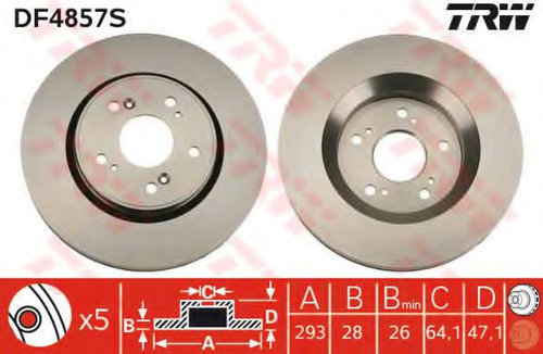 Disc frana HONDA CR-V IV (RE) (2012 - 2016) TRW DF4857S piesa NOUA