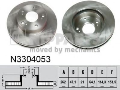 Disc frana HONDA CR-Z (ZF1) (2010 - 2016) NIPPARTS N3304053 piesa NOUA
