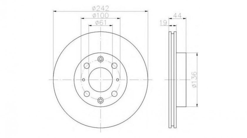 Disc frana Honda CRX (AF, AS) 1983-1987 #2 09502310