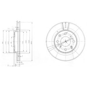 Disc frana HONDA JAZZ II (GD) (2002 - 2008) DELPHI BG3794 piesa NOUA