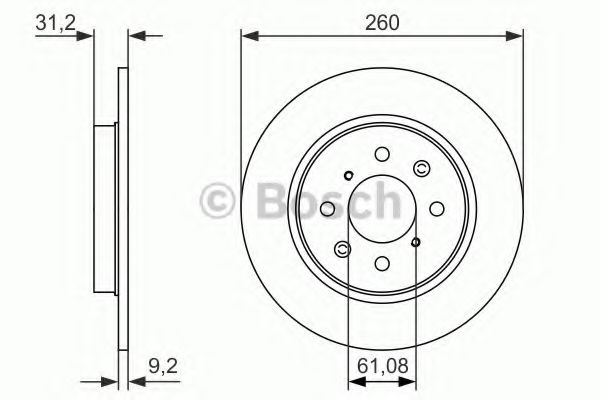 Disc frana HONDA JAZZ III (GE) (2007 - 2013) BOSCH 0 986 479 051 piesa NOUA