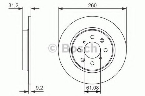 Disc frana HONDA JAZZ III (GE) (2007 - 2013) BOSCH 0 986 479 051 piesa NOUA