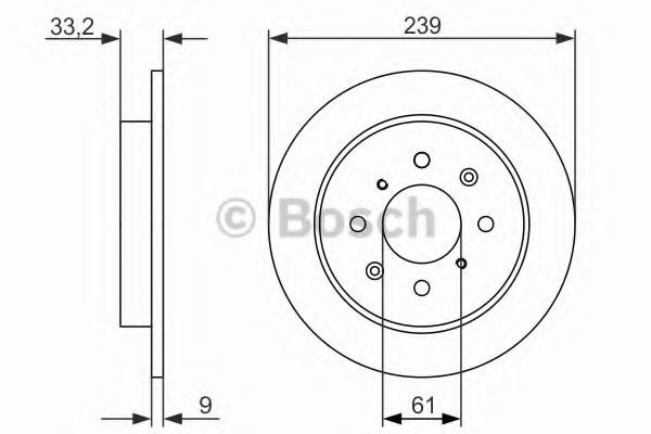 Disc frana HONDA JAZZ III (GE) (2007 - 2013) BOSCH 0 986 479 739 piesa NOUA