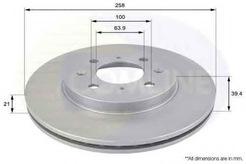 Disc frana HONDA JAZZ III (GE) (2007 - 2013) COMLINE ADC0557V piesa NOUA