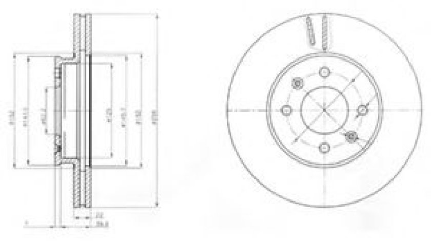 Disc frana HYUNDAI ACCENT III (MC) (2005 - 2010) DELPHI BG4096 piesa NOUA