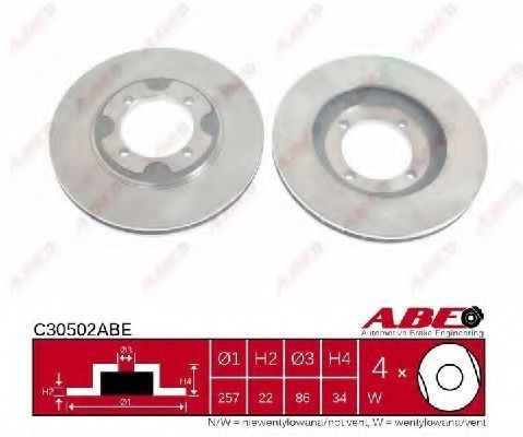 Disc frana HYUNDAI COUPE (RD) (1996 - 2002) ABE C30502ABE piesa NOUA
