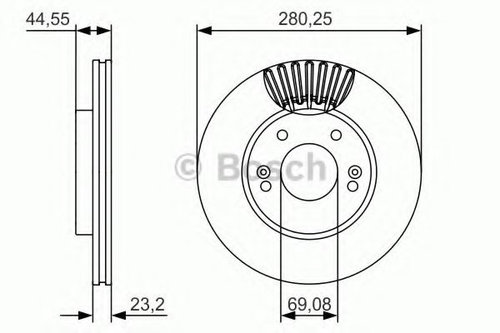 Disc frana HYUNDAI ELANTRA limuzina (MD, UD) (2010 - 2016) BOSCH 0 986 479 A12 piesa NOUA