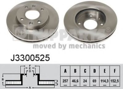 Disc frana HYUNDAI ELANTRA limuzina (XD) (2000 - 2006) NIPPARTS J3300525 piesa NOUA