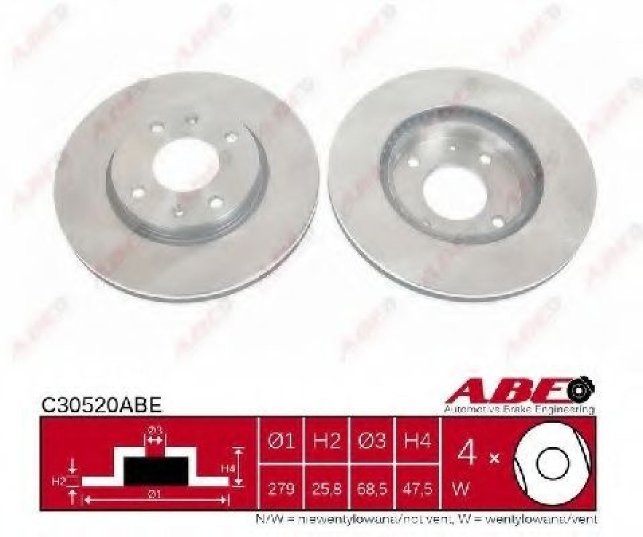 Disc frana HYUNDAI ELANTRA (XD) (2000 - 2006) ABE C30520ABE piesa NOUA
