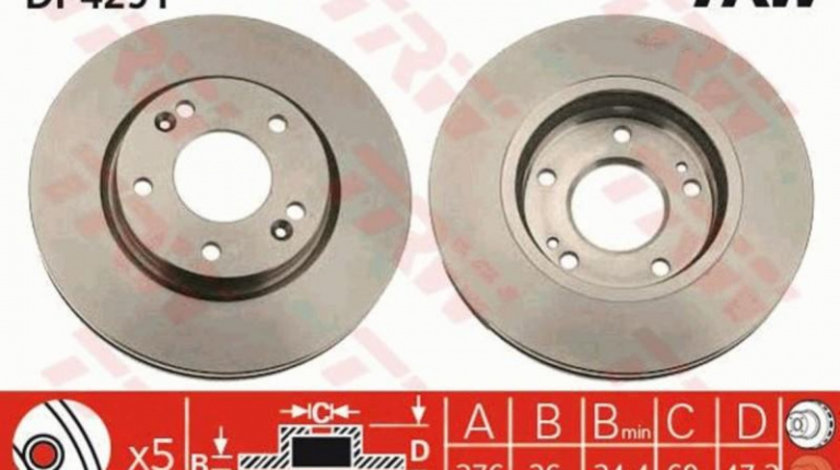 Disc frana Hyundai GALLOPER I 1991-1998 #2 0986479124