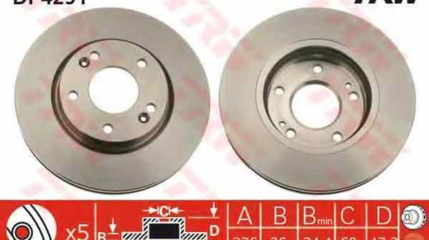 Disc frana HYUNDAI GALLOPER I TRW DF4291