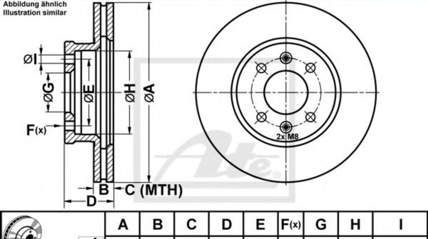 Disc frana HYUNDAI GETZ (TB) (2002 - 2010) ATE 24.0119-0116.1 piesa NOUA