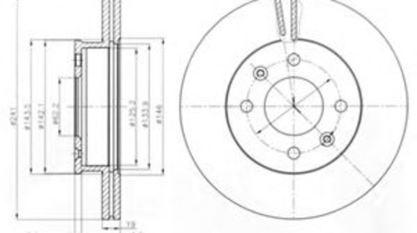 Disc frana HYUNDAI GETZ (TB) (2002 - 2010) DELPHI BG4009 piesa NOUA