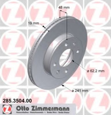 Disc frana HYUNDAI GETZ (TB) (2002 - 2010) ZIMMERMANN 285.3504.00 piesa NOUA