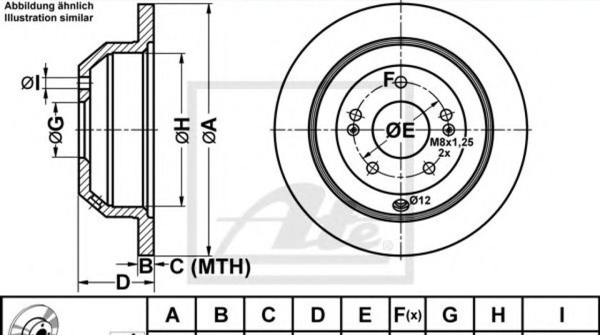 Disc frana HYUNDAI GRAND SANTA FE (2013 - 2016) ATE 24.0111-0170.1 piesa NOUA