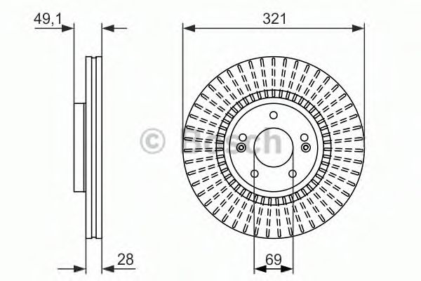Disc frana HYUNDAI GRAND SANTA FE (2013 - 2016) BOSCH 0 986 479 786 piesa NOUA