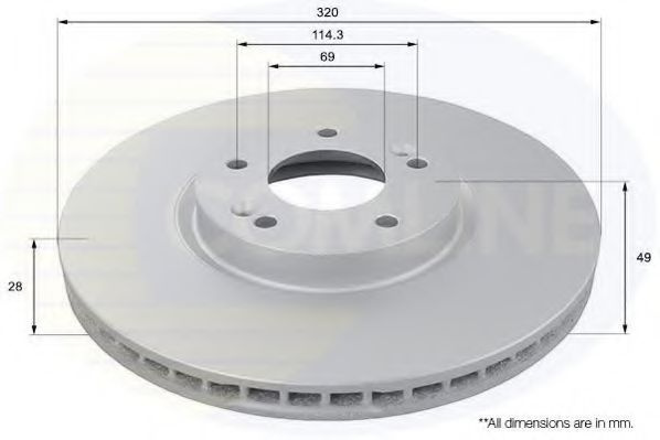 Disc frana HYUNDAI GRAND SANTA FE (2013 - 2016) COMLINE ADC1096V piesa NOUA