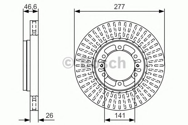 Disc frana HYUNDAI H-1 platou / sasiu (2000 - 2005) BOSCH 0 986 479 T41 piesa NOUA