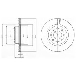 Disc frana HYUNDAI i10 (PA) (2007 - 2013) DELPHI BG4295 piesa NOUA