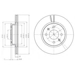 Disc frana HYUNDAI i10 (PA) (2007 - 2013) DELPHI BG4535 piesa NOUA