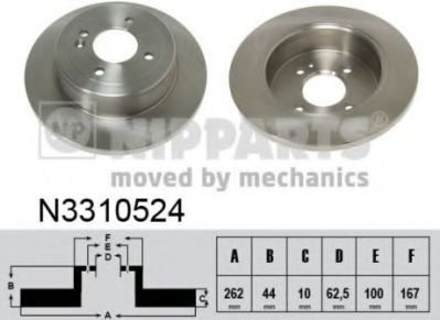 Disc frana HYUNDAI i20 Cupe (2015 - 2016) NIPPARTS N3310524 piesa NOUA