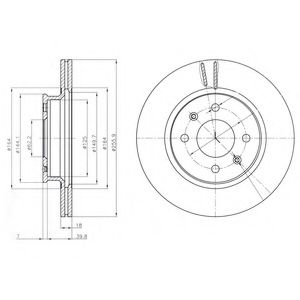 Disc frana HYUNDAI i20 (PB, PBT) (2008 - 2014) DELPHI BG4535 piesa NOUA