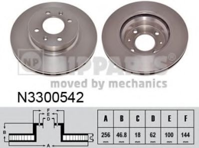 Disc frana HYUNDAI i20 (PB, PBT) (2008 - 2014) NIPPARTS N3300542 piesa NOUA