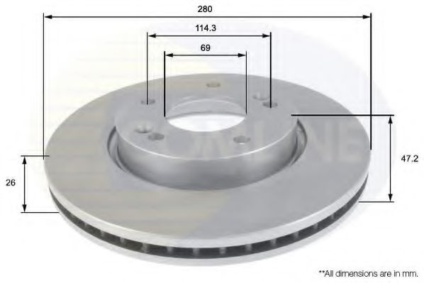 Disc frana HYUNDAI i30 CW (FD) (2007 - 2012) COMLINE ADC1098V piesa NOUA