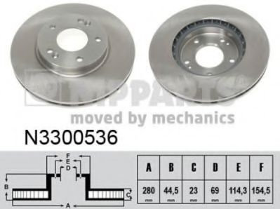 Disc frana HYUNDAI i30 CW (FD) (2007 - 2012) NIPPARTS N3300536 piesa NOUA