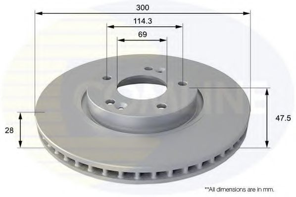 Disc frana HYUNDAI i30 CW (GD) (2012 - 2016) COMLINE ADC1089V piesa NOUA