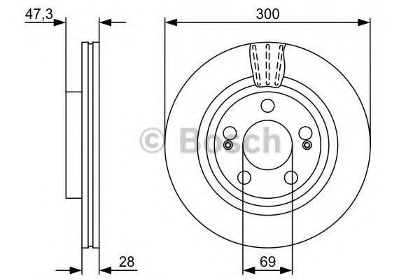 Disc frana HYUNDAI i30 (FD) (2007 - 2011) BOSCH 0 986 479 537 piesa NOUA