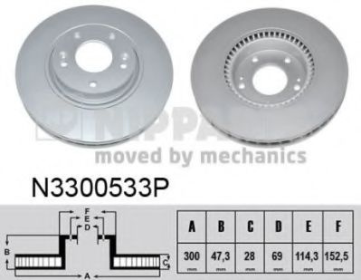 Disc frana HYUNDAI i40 CW (VF) (2011 - 2016) NIPPARTS N3300533P piesa NOUA