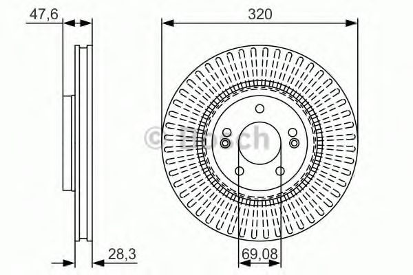 Disc frana HYUNDAI i40 (VF) (2012 - 2016) BOSCH 0 986 479 A21 piesa NOUA