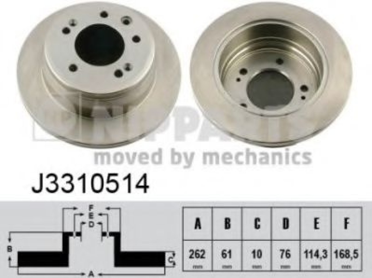 Disc frana HYUNDAI ix35 (LM, EL, ELH) (2009 - 2016) NIPPARTS J3310514 piesa NOUA