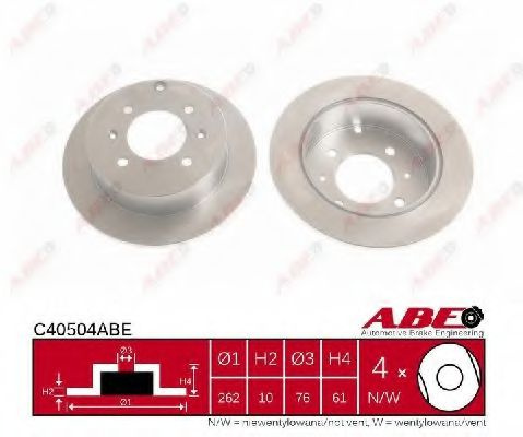 Disc frana HYUNDAI MATRIX (FC) (2001 - 2010) ABE C40504ABE piesa NOUA