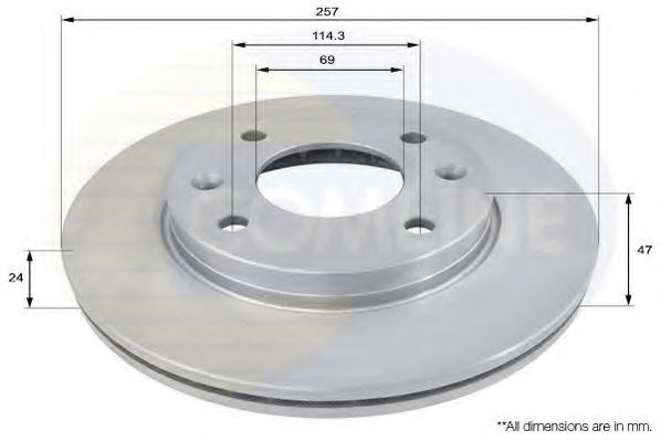 Disc frana HYUNDAI MATRIX (FC) (2001 - 2010) COMLINE ADC1042V piesa NOUA