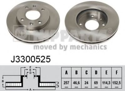 Disc frana HYUNDAI MATRIX (FC) (2001 - 2010) NIPPARTS J3300525 piesa NOUA