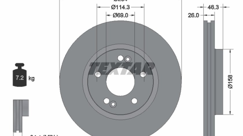 Disc frana HYUNDAI SANTA FÉ I SM Producator TEXTAR 92136400