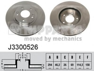 Disc frana HYUNDAI SANTA FE I (SM) (2000 - 2006) NIPPARTS J3300526 piesa NOUA