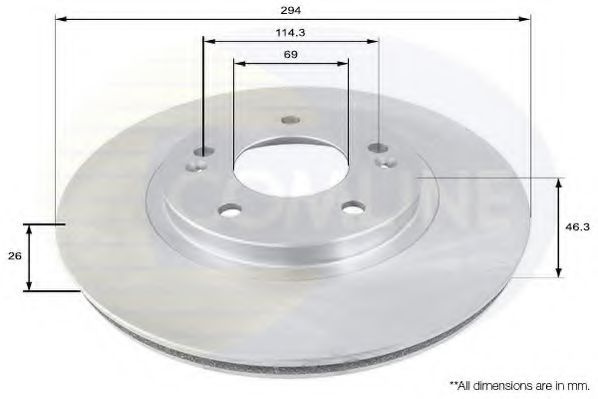Disc frana HYUNDAI SANTA FE I (SM) (2000 - 2006) COMLINE ADC1050V piesa NOUA
