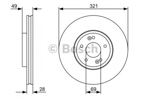 Disc frana HYUNDAI SANTA FE II (CM) (2005 - 2012) BOSCH 0 986 479 536 piesa NOUA