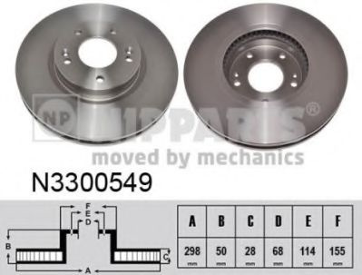 Disc frana HYUNDAI SANTA FE II (CM) (2005 - 2012) NIPPARTS N3300549 piesa NOUA