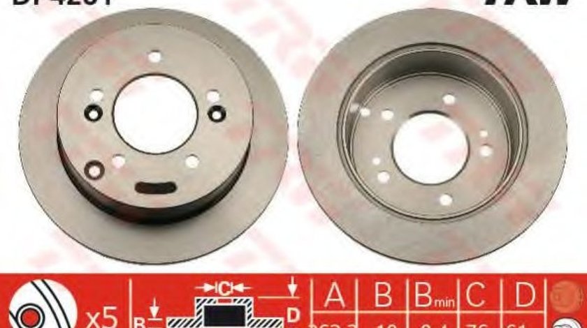 Disc frana HYUNDAI SONATA V (NF) (2005 - 2010) TRW DF4281 piesa NOUA