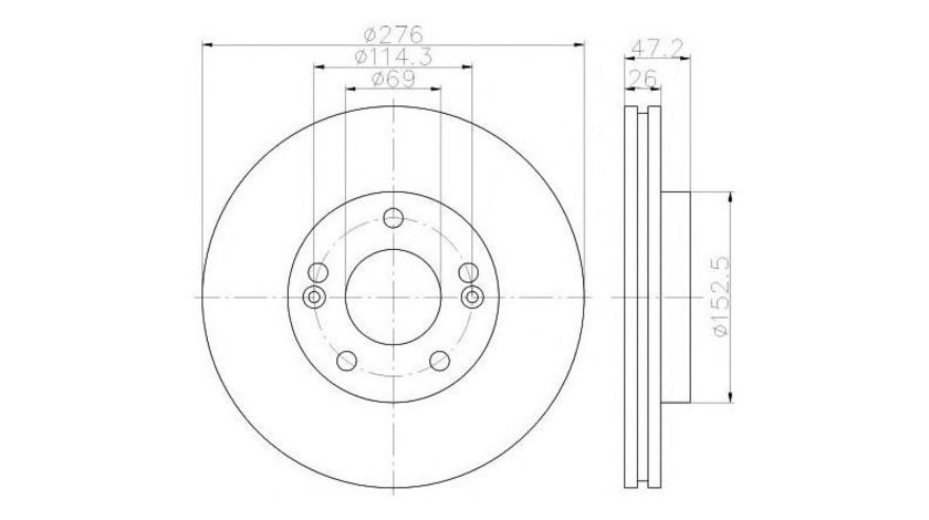 Disc frana Hyundai TRAJET (FO) 2000-2008 #2 0986479124